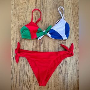 Mara Hoffman Ciara Bikini Red Medium swimsuit
